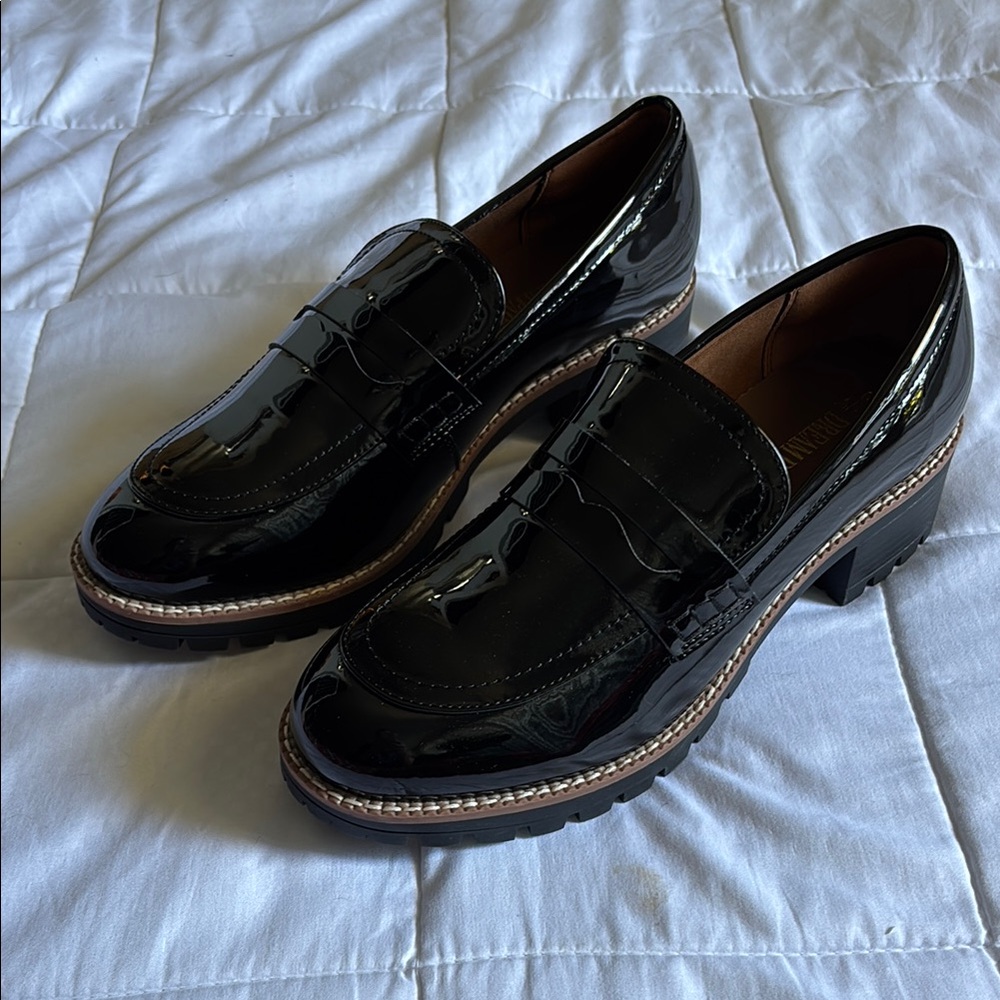 Dream Pairs Casual Dress Chunky Penny Loafers Black Patent Women 9 Smart Career